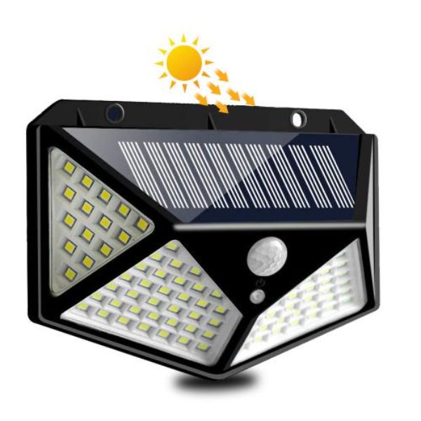Solarni reflektor za dvorište i baštu sa 100 LED dioda set 4 komada