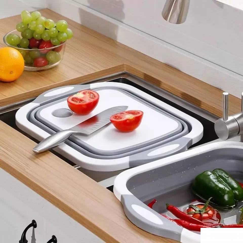 2 u 1 Sklopiva daska za seckanje i posuda za pranje