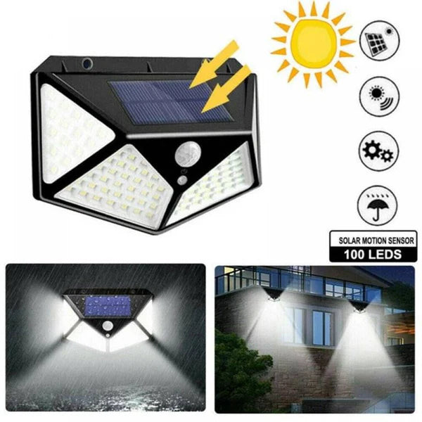 Solarni reflektor za dvorište i baštu sa 100 LED dioda set 4 komada