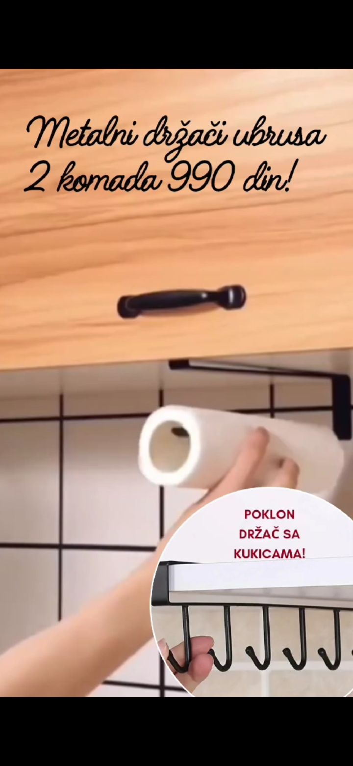 Metalni držač ubrusa 2 komada + POKLON