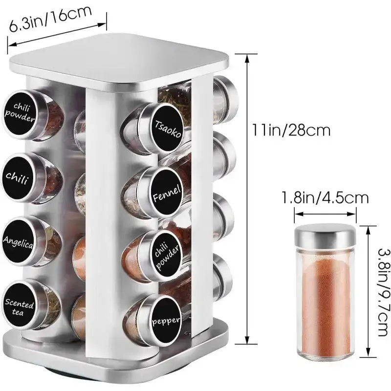 16 u 1 Veliki stalak za začine sa 16 posudica