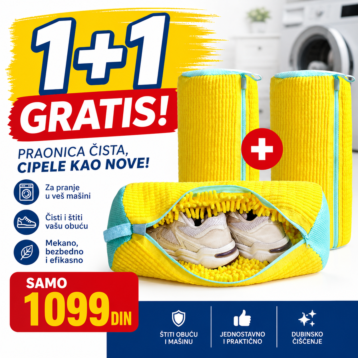 Zaštitna vrećica za pranje obuće u veš mašini 1+1 gratis