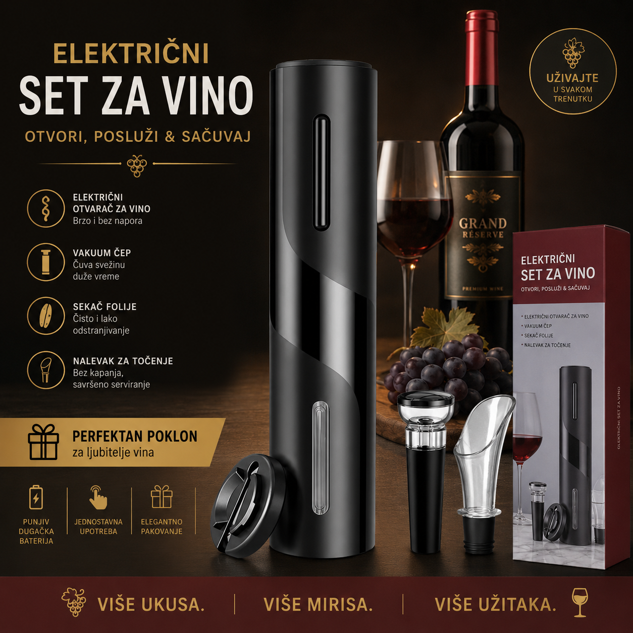 4 u 1 Električni set za vino