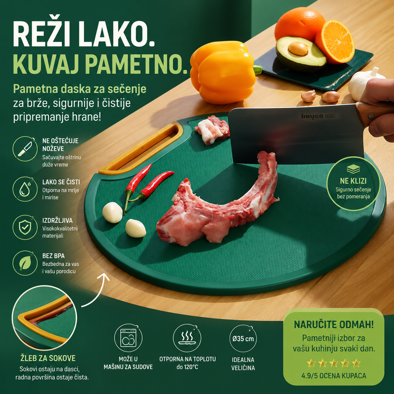 Antibakterijska daska za sečenje
