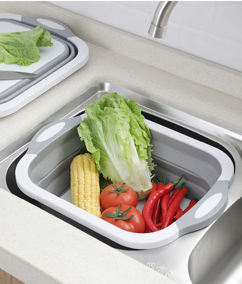 2 u 1 Sklopiva daska za seckanje i posuda za pranje