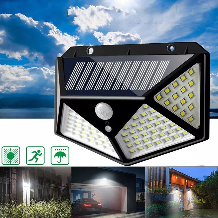 Solarni reflektor za dvorište i baštu sa 100 LED dioda set 4 komada