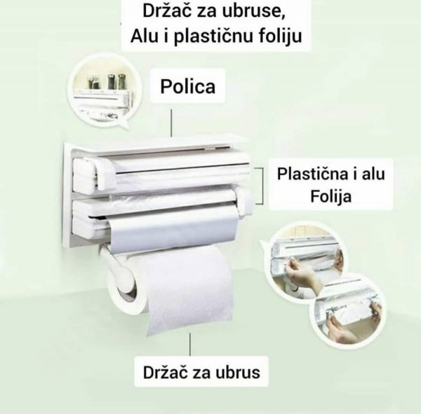 Držač ubrusa alu i platične folije