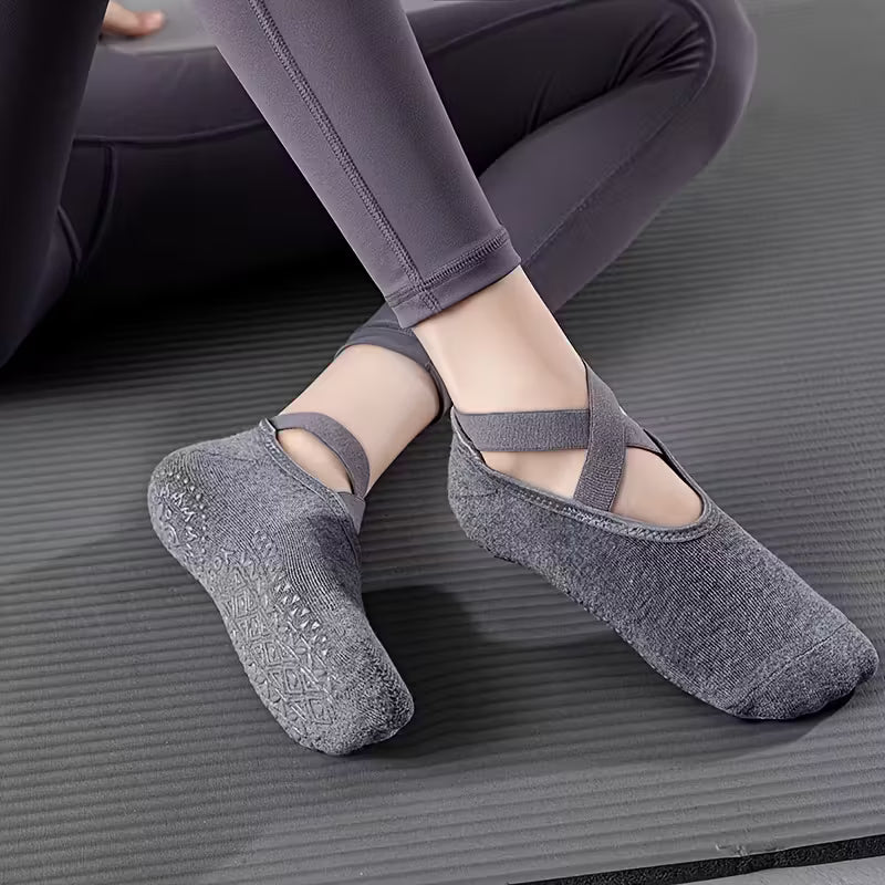 Čarape Sokne Protiv Klizanja - 2 para za jogu, pilates, ples, vel 30-40