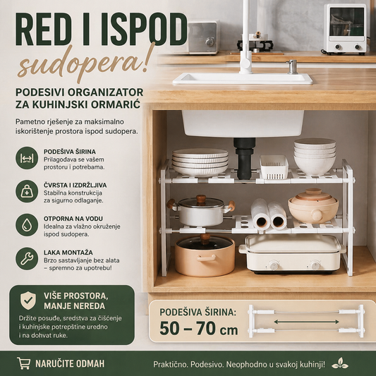 Podesiva polica za ispod sudopere